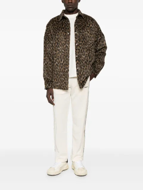 Palm Angels leopard-print button-fastening overshirt