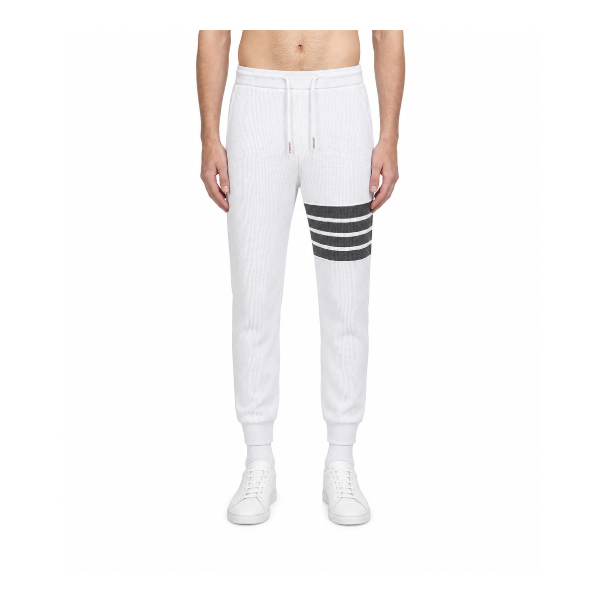 Thom Browne Style Four-Bar Sweatpants