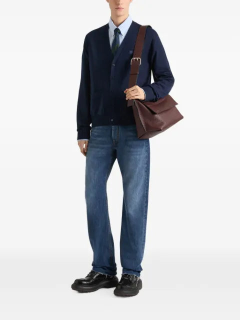 Givenchy couture seam cardigan in wool with gros grain detail