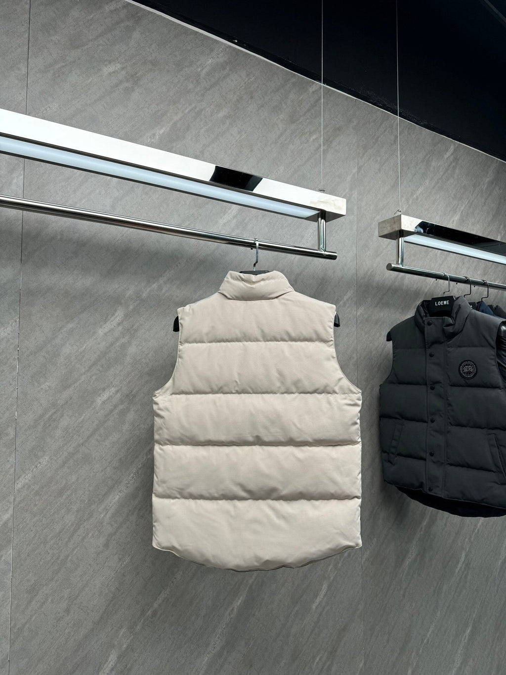 Canada Goose Cream Down Vest with Stand Collar