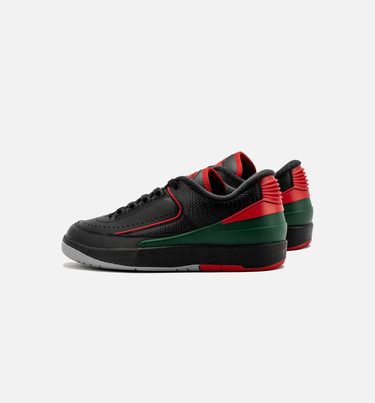 Air Jordan 2 Retro Low Christmas | Grade School Lifestyle Shoe | Black/Fire Red/Cement Grey